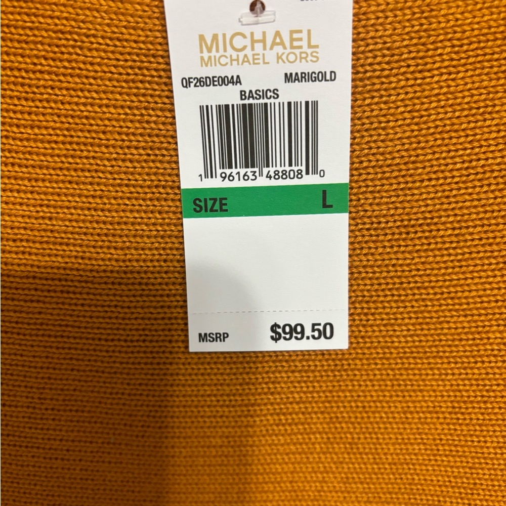 Michael Kors Orange Pullover Side Hem Zipper Knit Sweater Womens Size Large - Picture 3 of 11